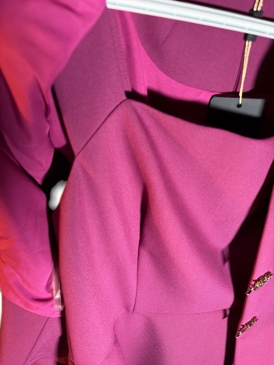 NWT BGL Magenta Jacket & Dress Set Size 8 Two-Piece Luxury Suit Gold Toggle - Picture 3 of 4